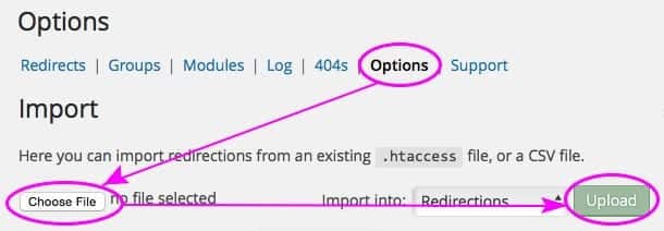 redirection-options-import