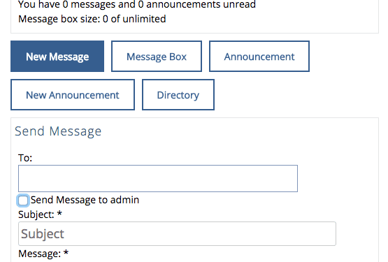 Users can easily send a message to a portal admin