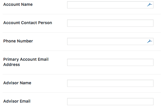 Simple backend fields for portal admins to enter information