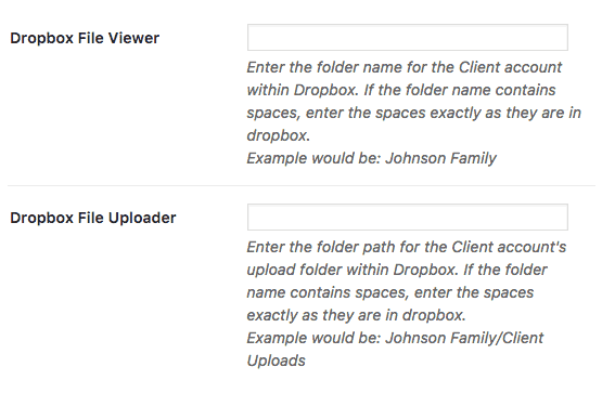 Simplified selection of dropbox folders for portal admins